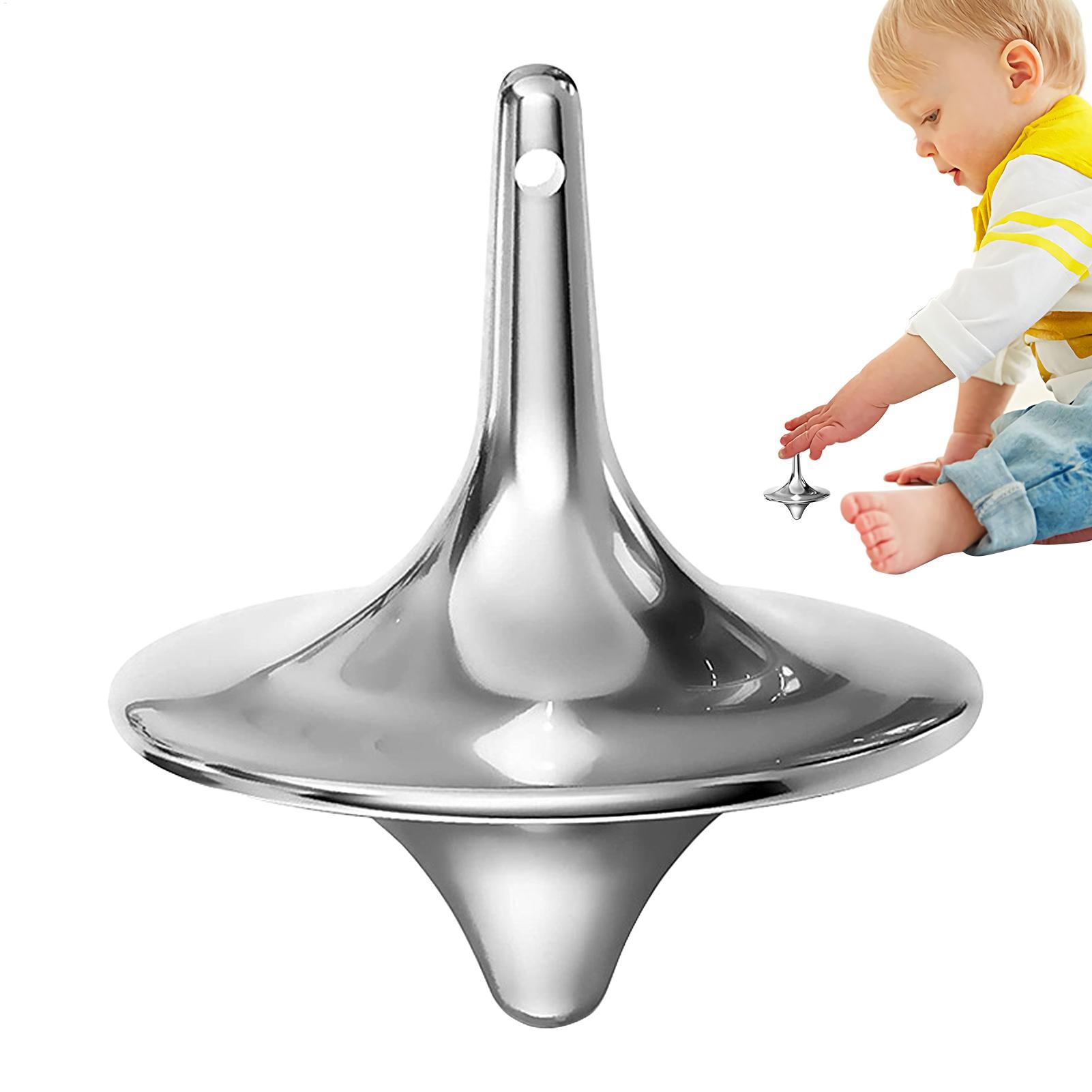 Spin Top Gyro Toy - جيروسكوب معدني، لعبة دوارة يدوية بتصميم