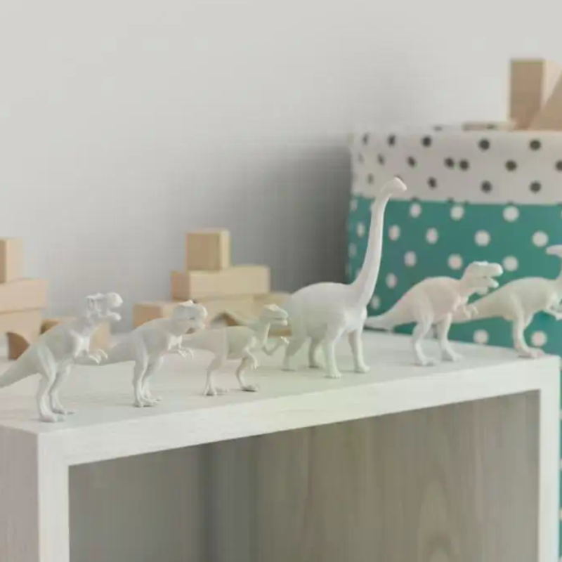 Kid Toys And Craft - مجموعة ألعاب ديناصورات بيضاء قابلة للرسم